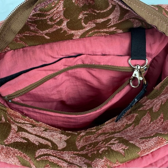 Petunia Pickle Bottom Daiper Bag Backpack Tapestry Velvet Floral Olive Pink - Picture 10 of 13
